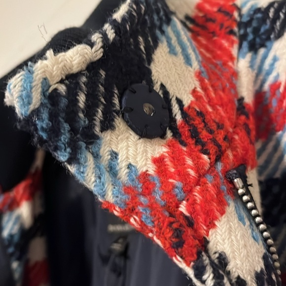 Banana Republic Italian plaid stadium coat   LIKE NEW! Worn once 1/2 tag on - Picture 6 of 13